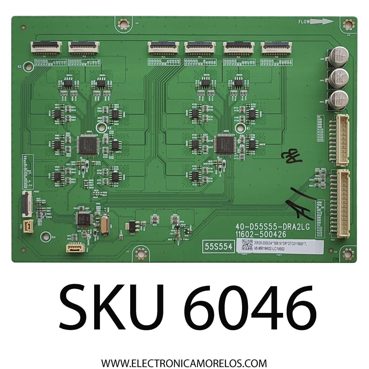 LED DRIVER PARA TV TCL / NUMERO DE PARTE 30835-000034 / 40-D55D55-DRA2LG / 11602-500426 / GTC011960I / V8-MR19K02-LC1V002 / DISPLAY ST5461D18-2 VER.2.1 / MODELO 55S555	